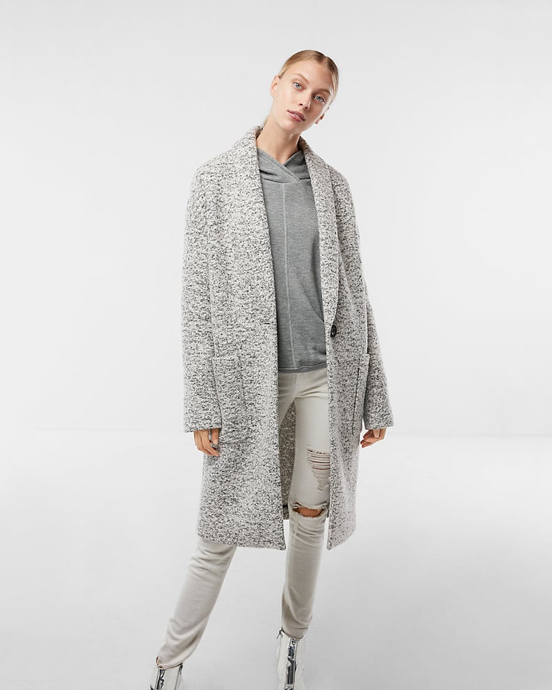 Express wool blend cocoon coat
