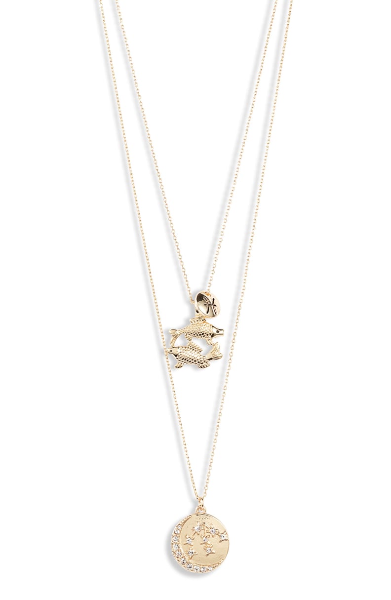 Knotty Pisces Astrological Charm Layered Necklace