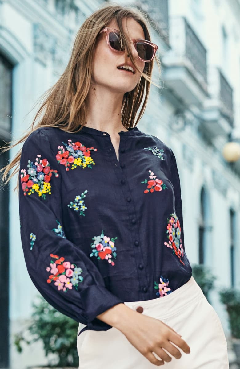 Boden Claudia Embroidered Blouse