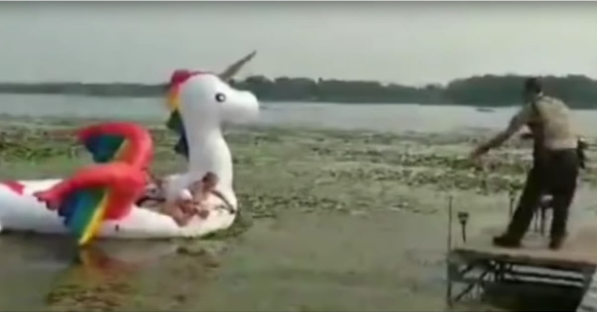 Women Get Stranded In Lake On Unicorn Pool Float Popsugar Love And Sex