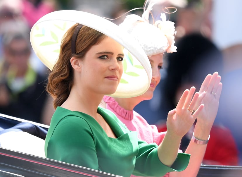 LONDON, ENGLAND - JUNE 09:  Princess Eugenie of York during Trooping The Colour 2018 at The Mall on June 9, 2018 in London, England. The annual ceremony involving over 1400 guardsmen and cavalry, is believed to have first been performed during the reign o
