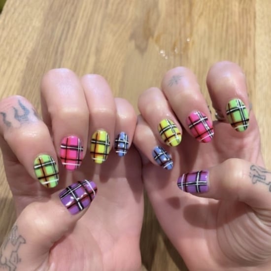 Dua Lipa's Tartan Nail Art For Fall