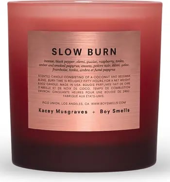 A Candle Stocking Stuffer: Boy Smells x Kacey Musgraves Slow Burn Scented Candle