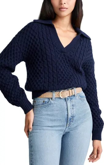 Plush Pullover: & Other Stories Cable Polo Sweater