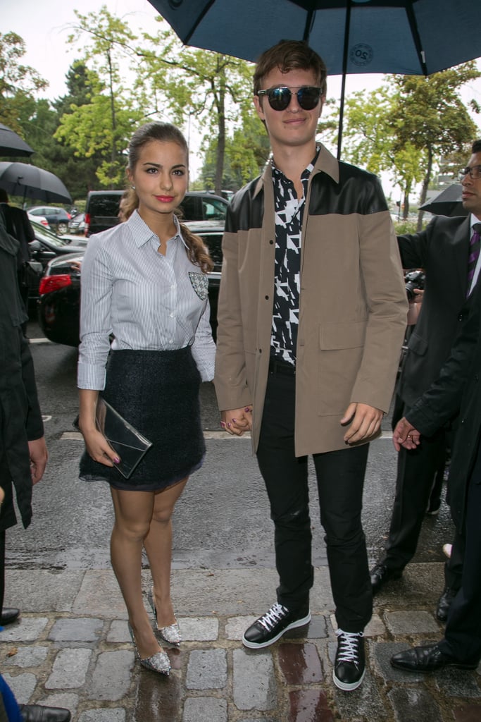 Ansel Elgort and his girlfriend, Violetta Komyshan, headed to the Dior Homme fashion show in Paris on Saturday.