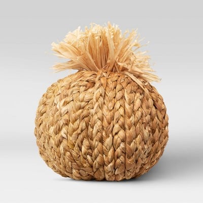 Opalhouse Decorative Woven Pumpkin Figurine in Gold