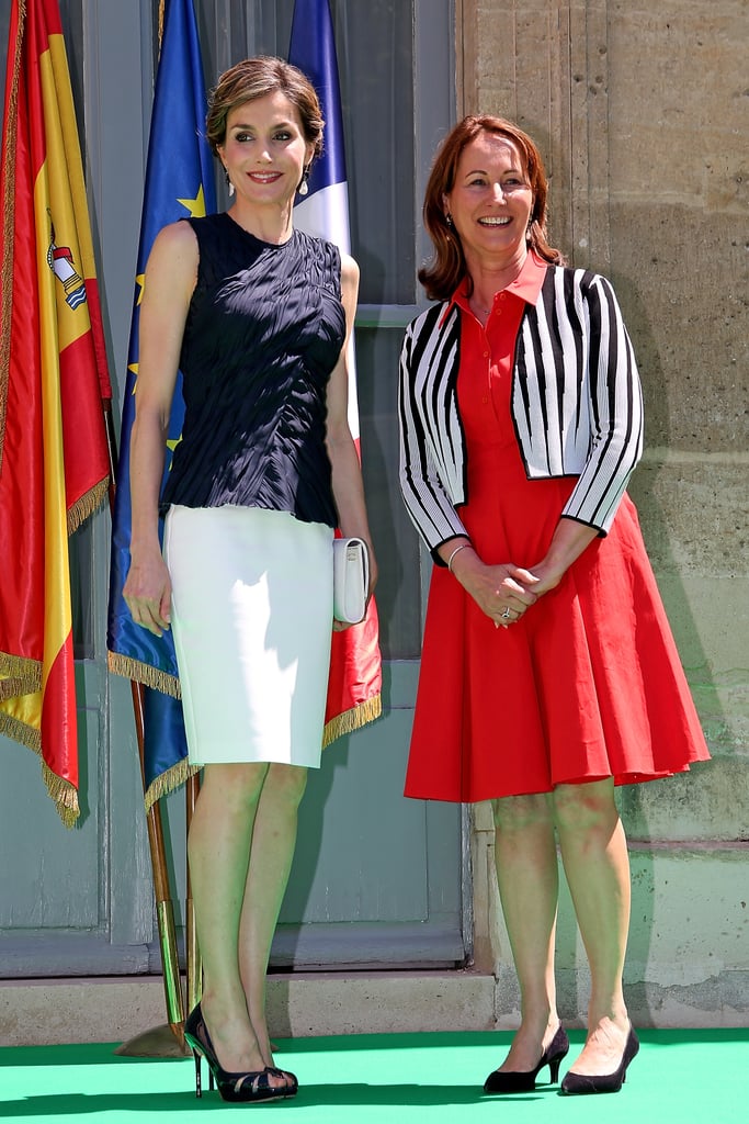Queen Letizia's Nina Ricci Crinkle Top July 2016