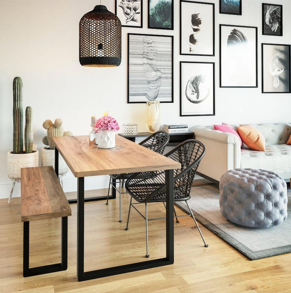 Reclaimed Wood & Metal Dining Table