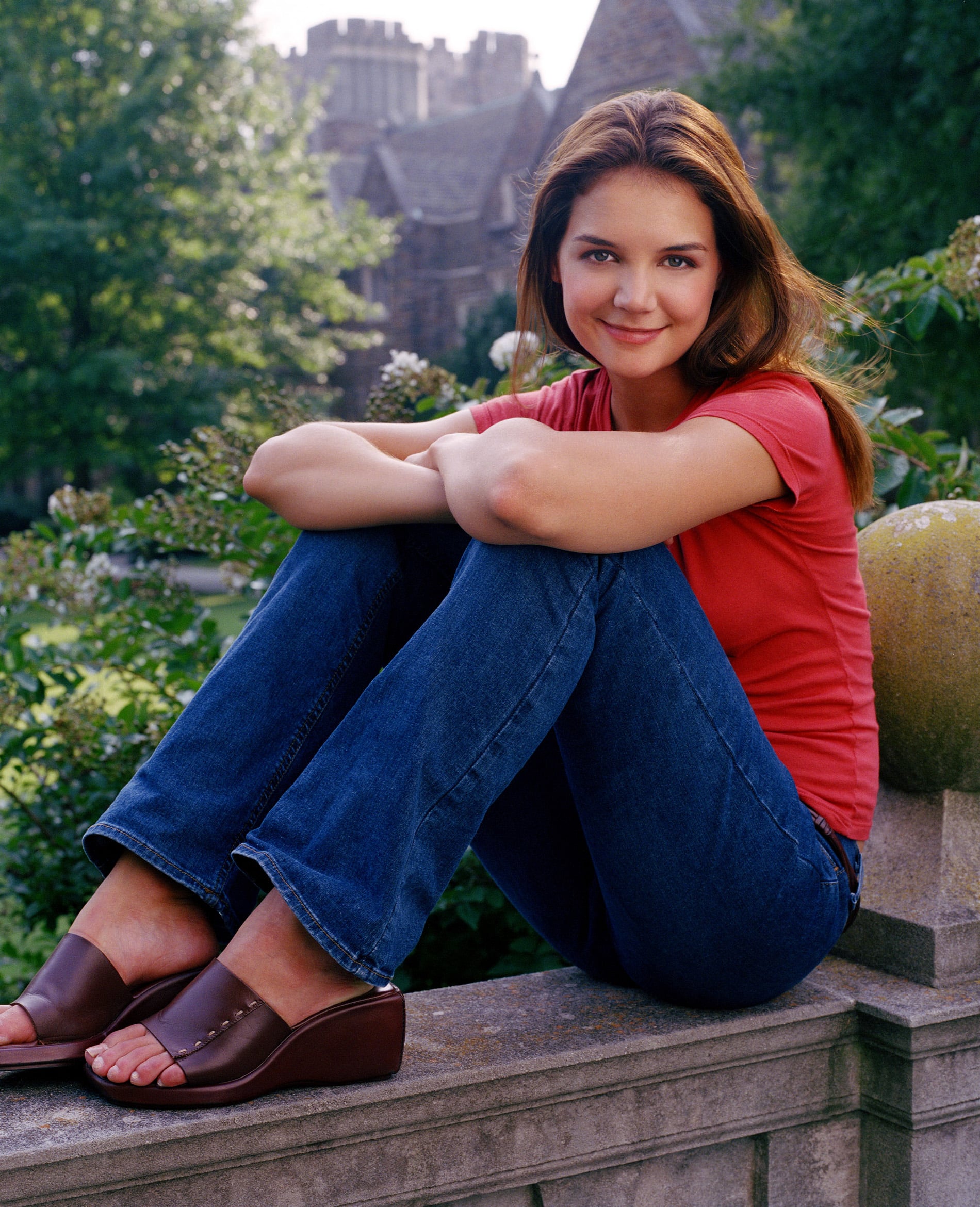 Katie Holmes Wore Birkenstocks With a Canadian Tuxedo