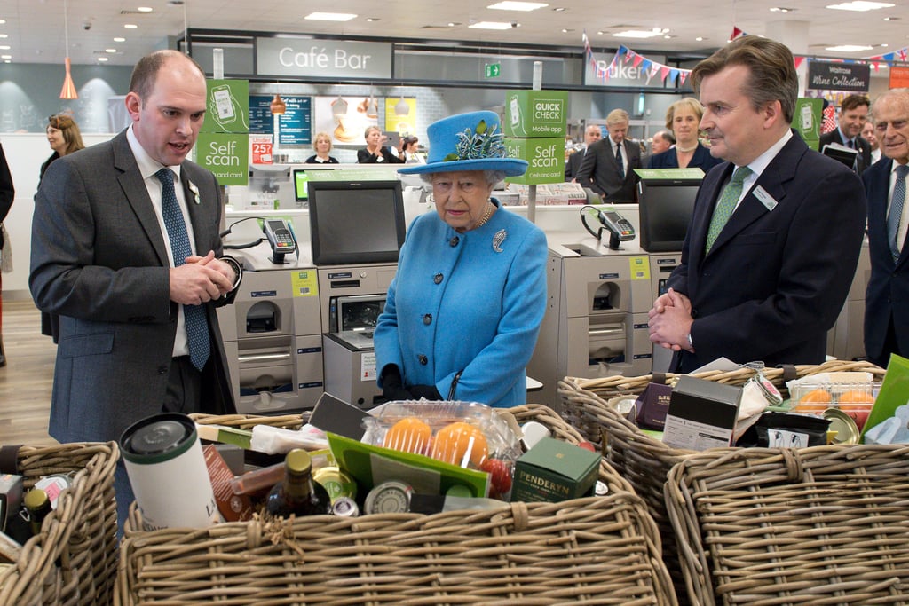 Queen Elizabeth at Waitrose Store in Poundbury Oct. 2016