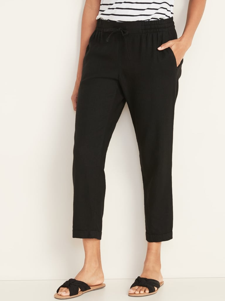 Old Navy Mid-Rise Cropped Linen-Blend Pants | The Most Comfortable ...