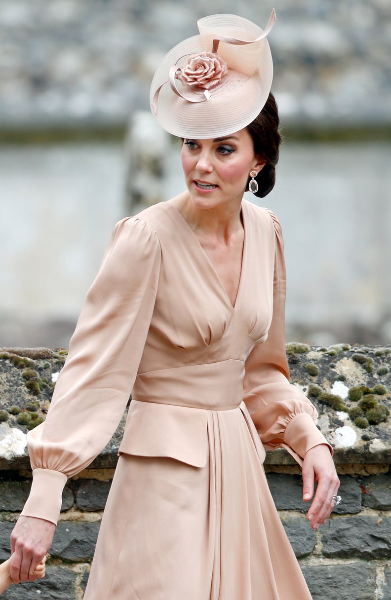 Kate's Fascinator Matched Her Dusty-Rose-Colored Dress