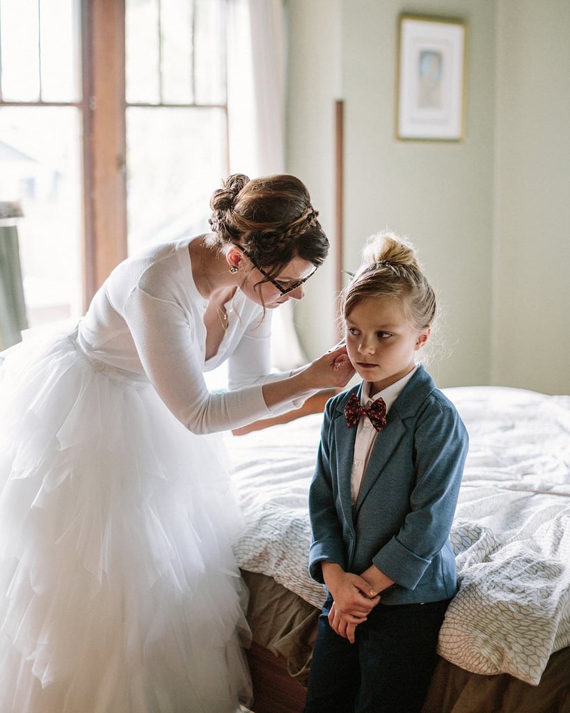 Little Girl Is Ring Bearer in Mom's Wedding