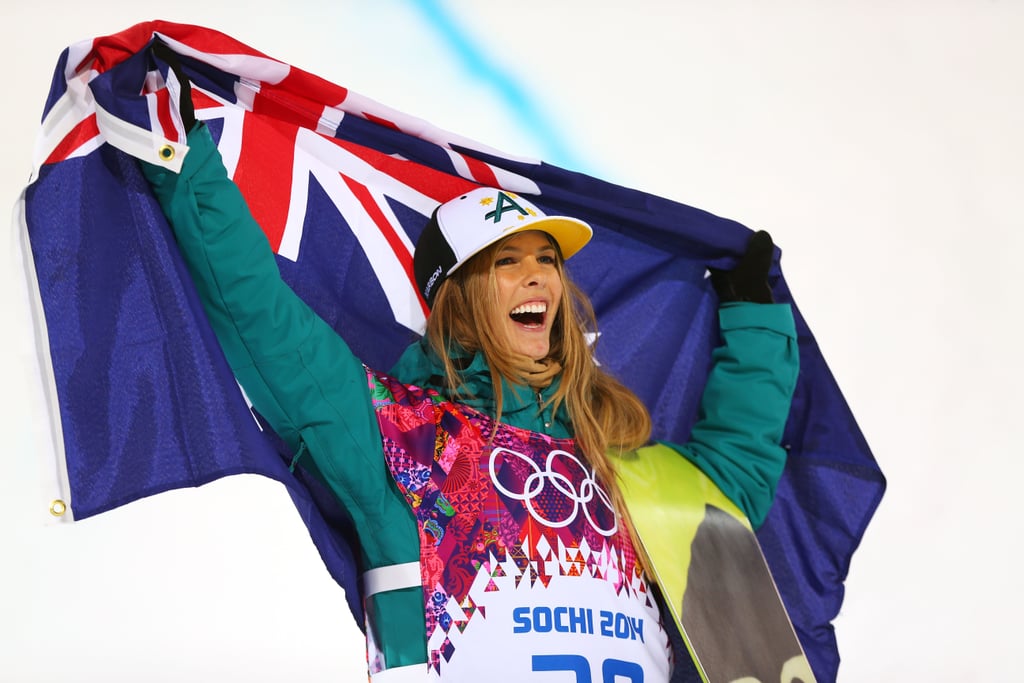 Torah Bright of Australia was all smiles after winning the silver medal for the snowboard women's half-pipe event.