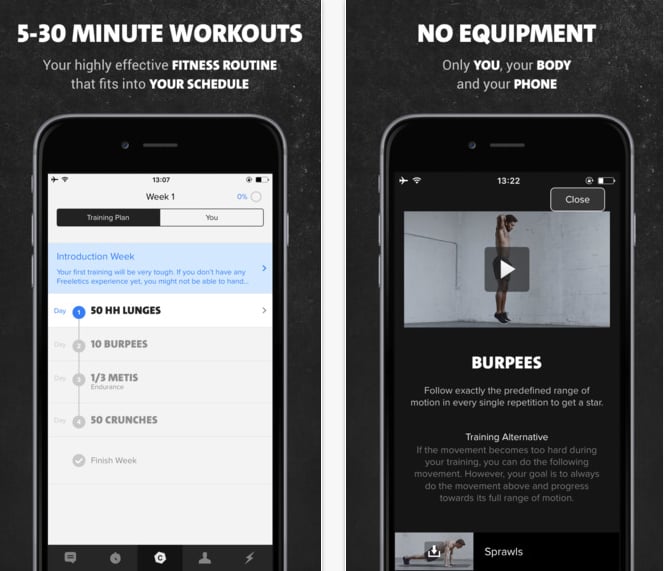 Freeletics free store workouts