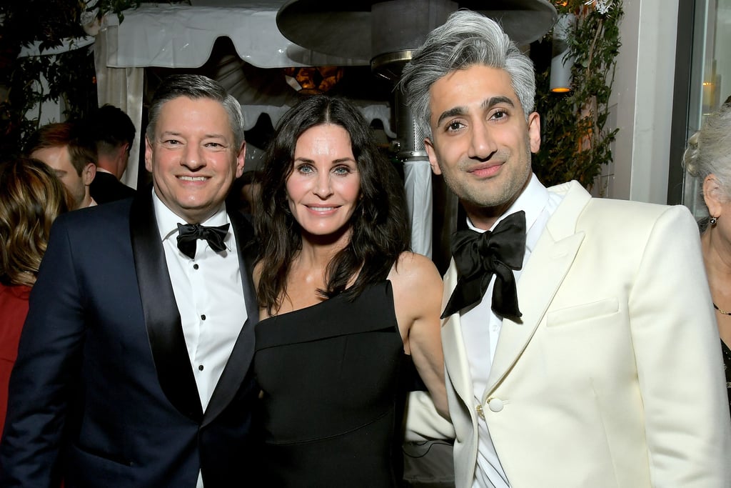 Ted Sarandos, Courteney Cox, and Tan France at the Netflix Oscars Party