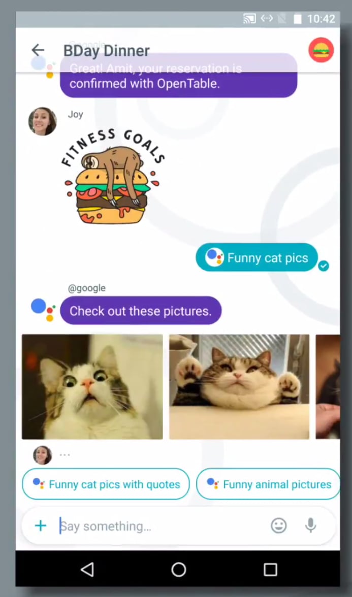 And you can instantly search important images (like a cute cat) to make your conversation even more personal.
