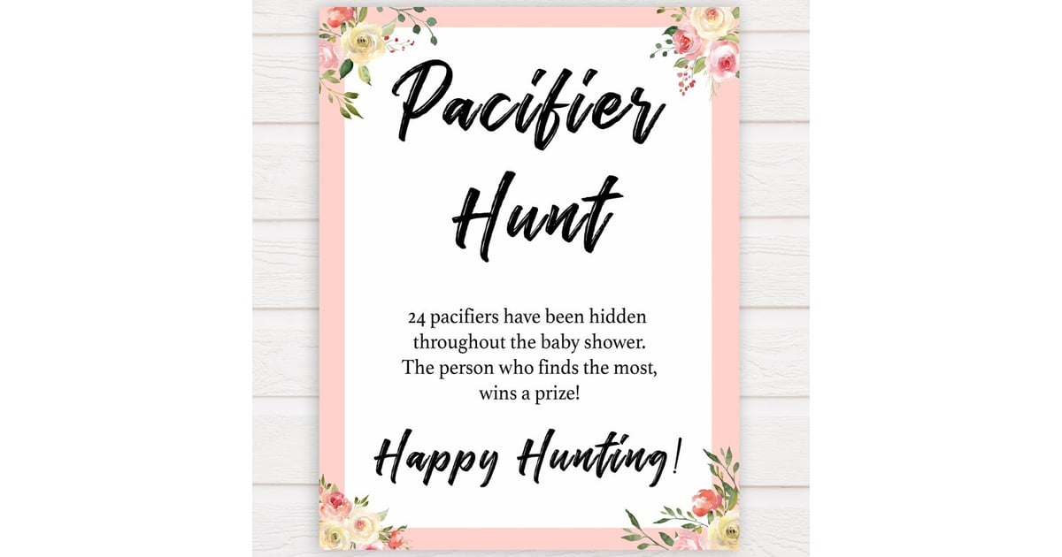 Pacifier Hunt Printable Baby Shower Game 50 Easy To Print Baby