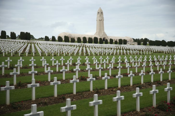 Crosses lined the French cemetery where 16,000 French soldiers killed ...