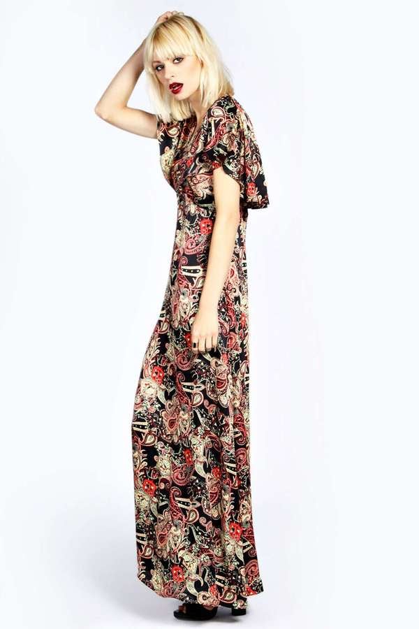 Boohoo Paisley Cape Maxi Dress