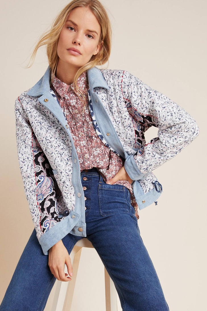 Denim-Trimmed Reversible Patchwork Jacket | Anthropologie's New Clothes