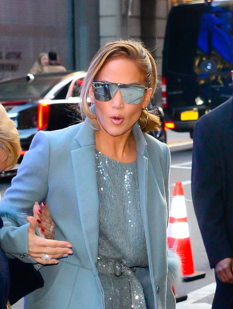 Jennifer Lopez's Blue Sparkly Jumpsuit 2018