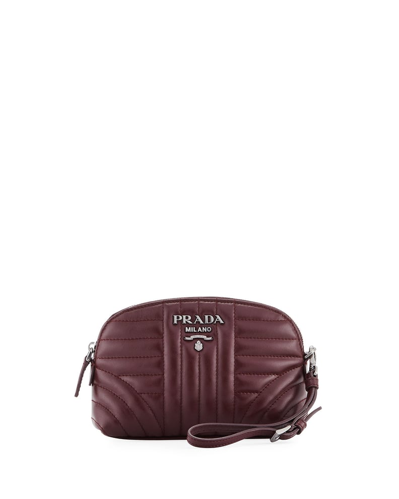 Prada Impunture Soft Calf Cosmetics Case With Wristlet Strap