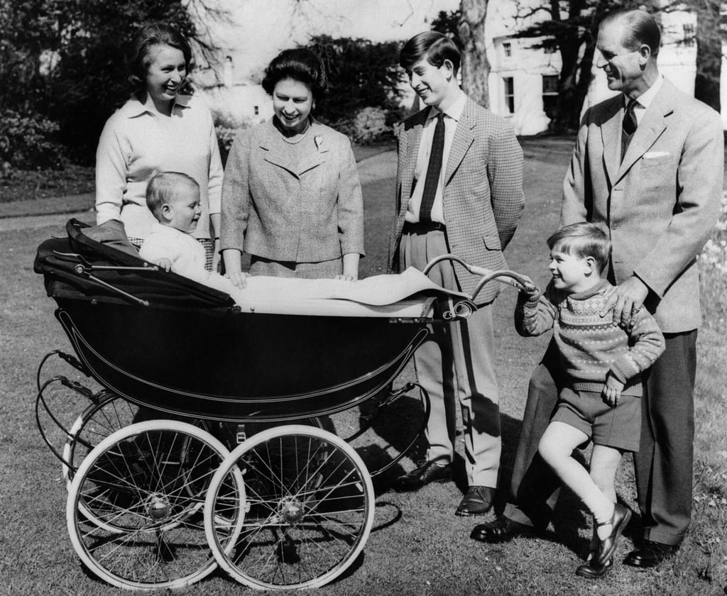 The queen and Prince Philip and their children, Princess Anne, Prince Charles, Prince Andrew, and Prince Edward, spent time at Frogmore House in 1965.