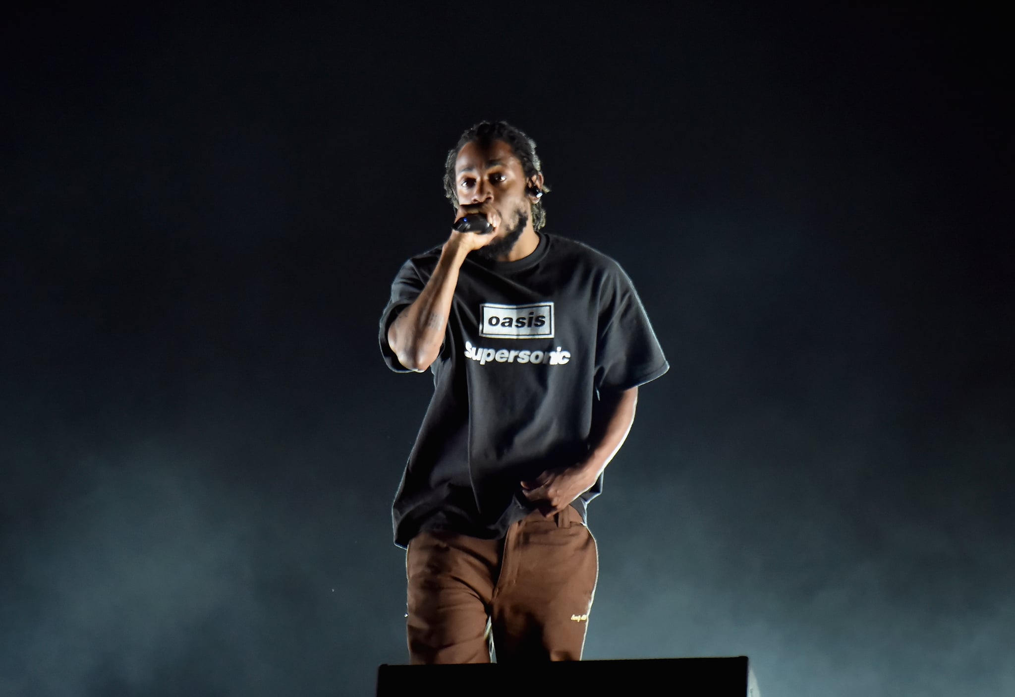 DENVER, CO - SEPTEMBER 14:  Kendrick Lamar performs on the Rock Stage during day 1 of Grandoozy on September 14, 2018 in Denver, Colorado.  (Photo by Jeff Kravitz/FilmMagic)