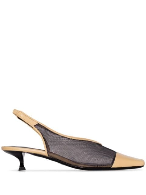 BY FAR Kendall 40mm mesh slingbacks