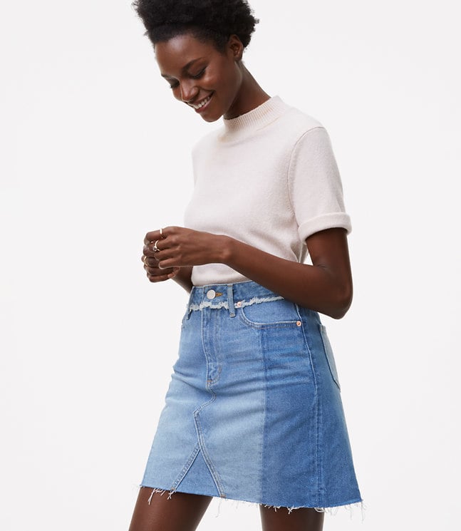 Loft Two Tone Denim Skirt