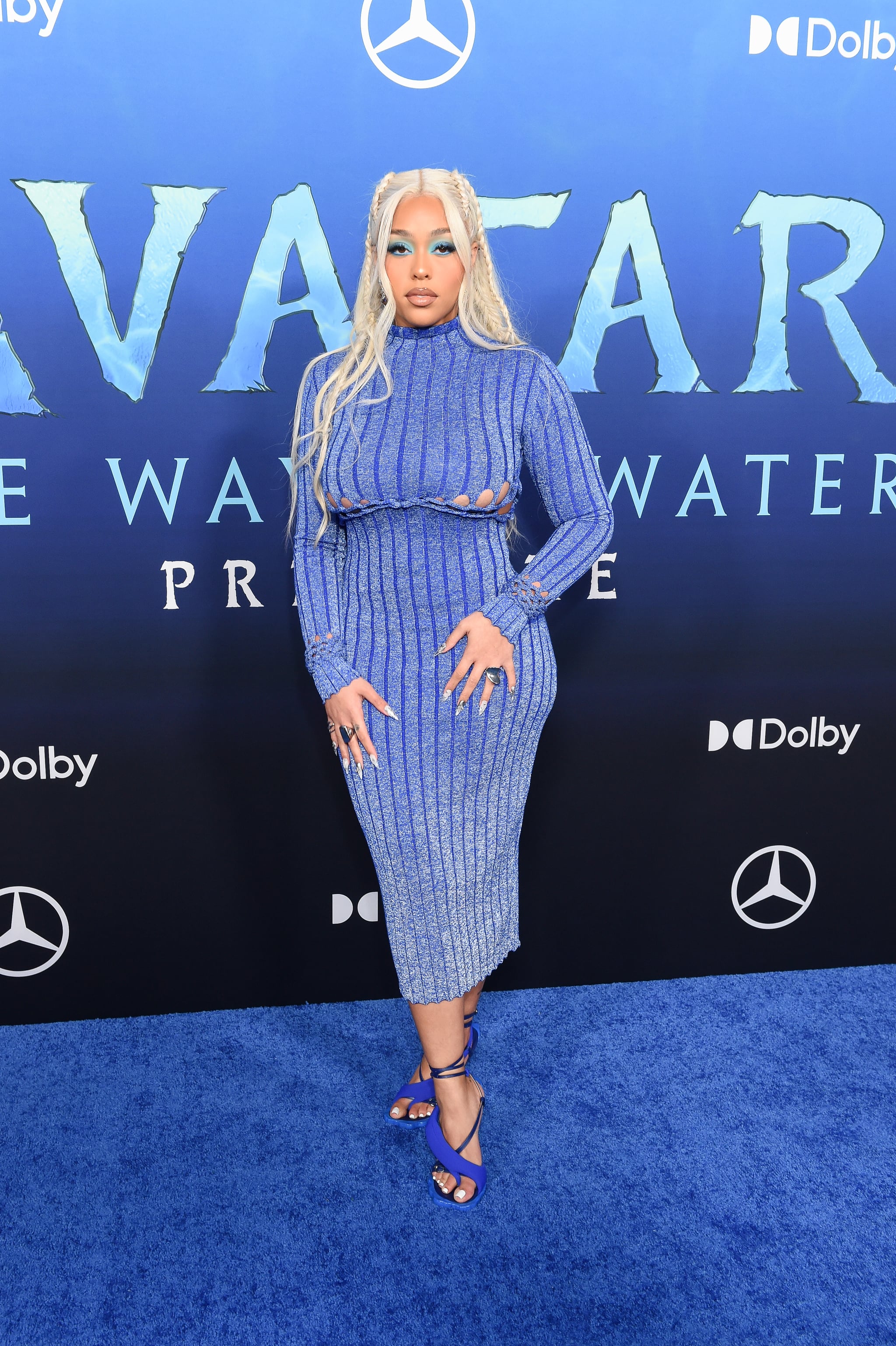 Jordyn Woods Glow-in-the-Dark Dress at Avatar 2 Premiere