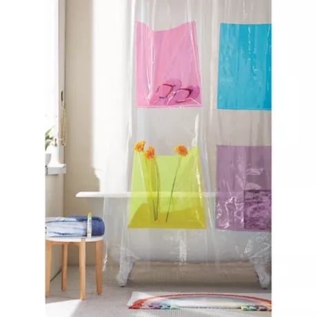 Peva Pockets Shower Curtain
