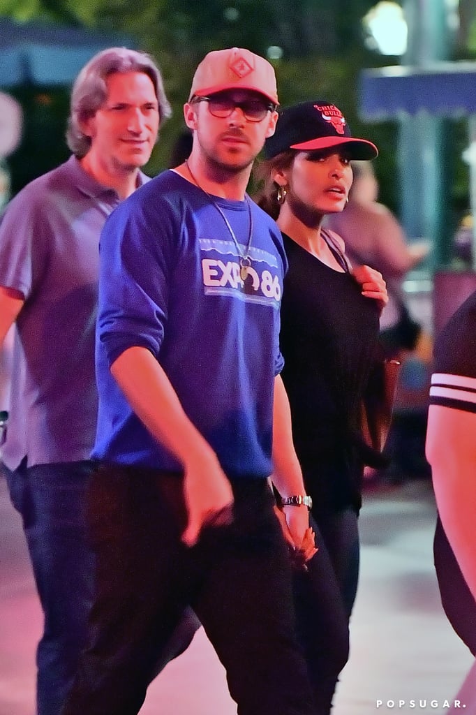 Ryan Gosling and Eva Mendes at Disneyland August 2017