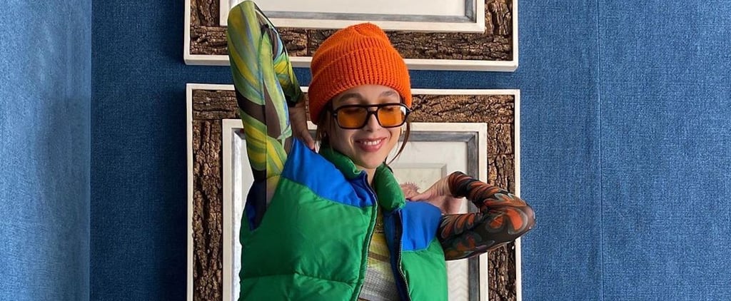 Emma Chamberlain's Puffer Vest and Chunky Rings on Instagram