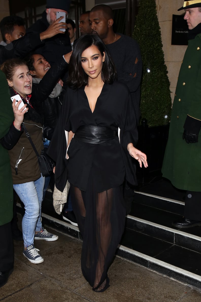 Kim Kept It Sexy With a Sheer Maxi Skirt