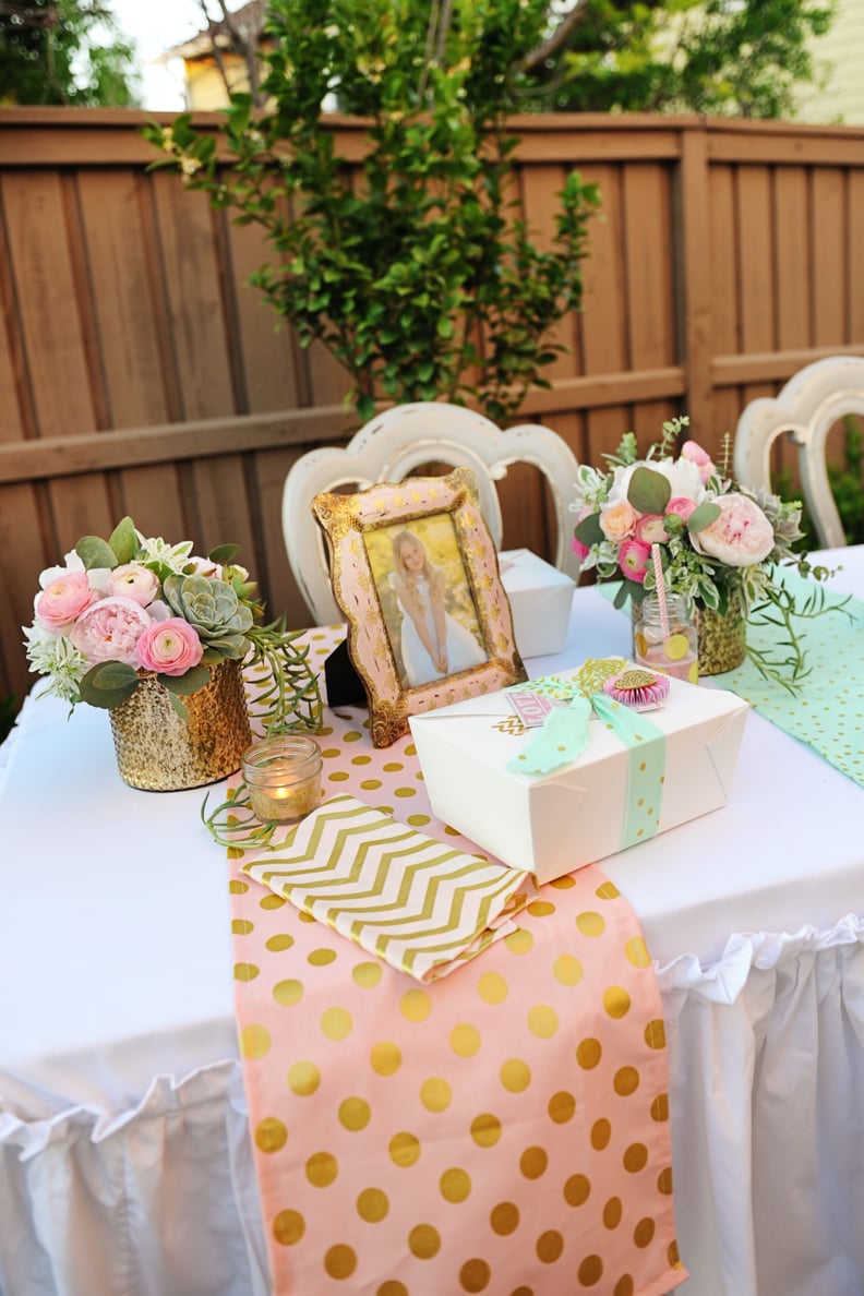 DIY Gold Polka-Dot Table Runner