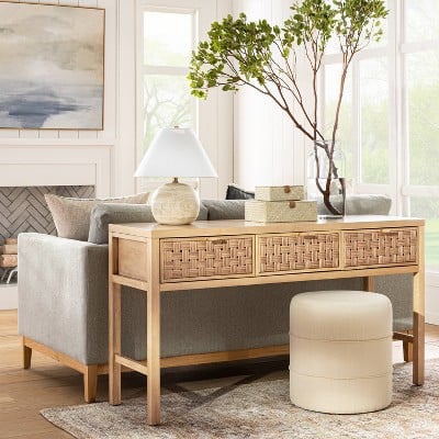 Threshold Designed With Studio McGee Palmdale Woven Drawer Console Natural