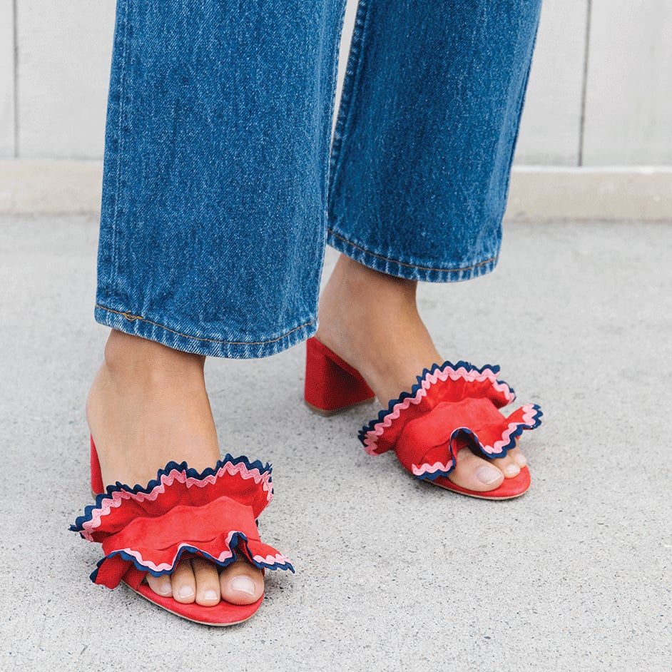 Loeffler Randall Vera Ruffle Slide Sandals