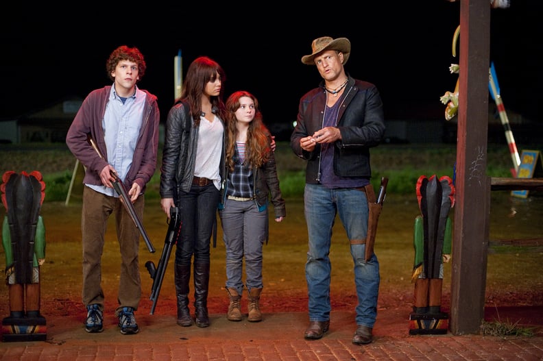 ZOMBIELAND, from left: Jesse Eisenberg, Emma Stone, Abigail Breslin, Woody Harrelson, 2009. Ph: Glen Wilson/Columbia Pictures/Courtesy Everett Collection