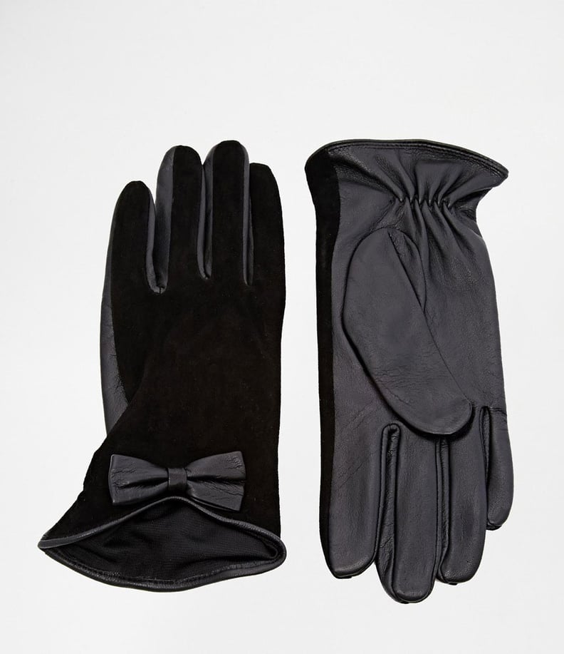 Oasis Suede Bow Glove in Black