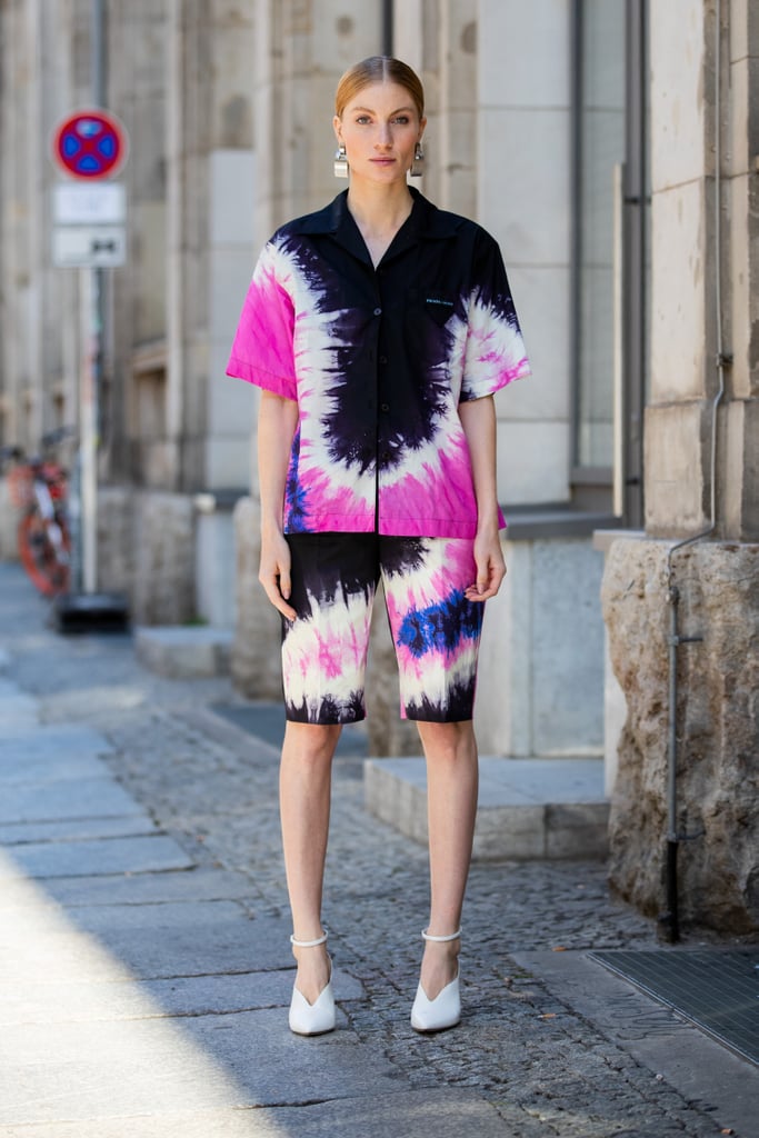 Go bold in head-to-toe prints. We're particularly loving the elevated tie-dye look this year!