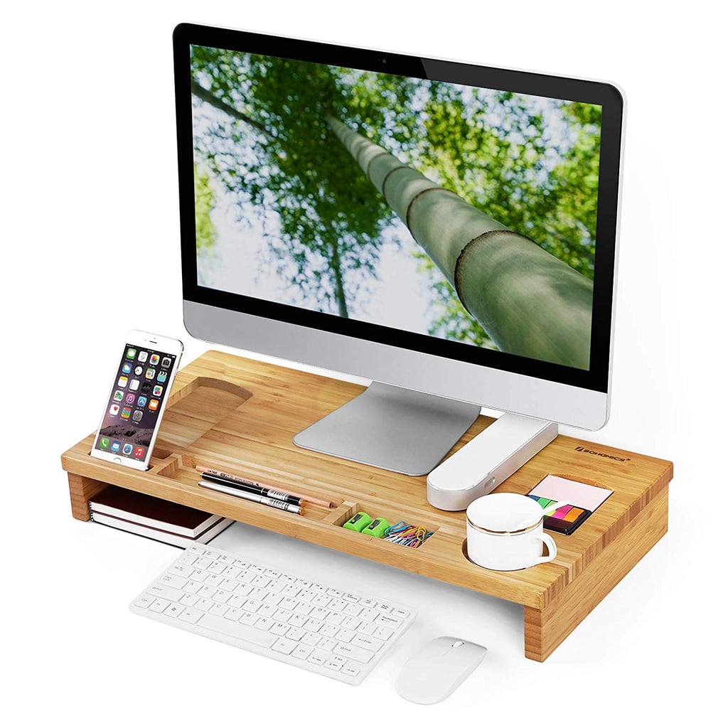 A Work-From-Home Must: Songmics Bamboo Wood Monitor Stand