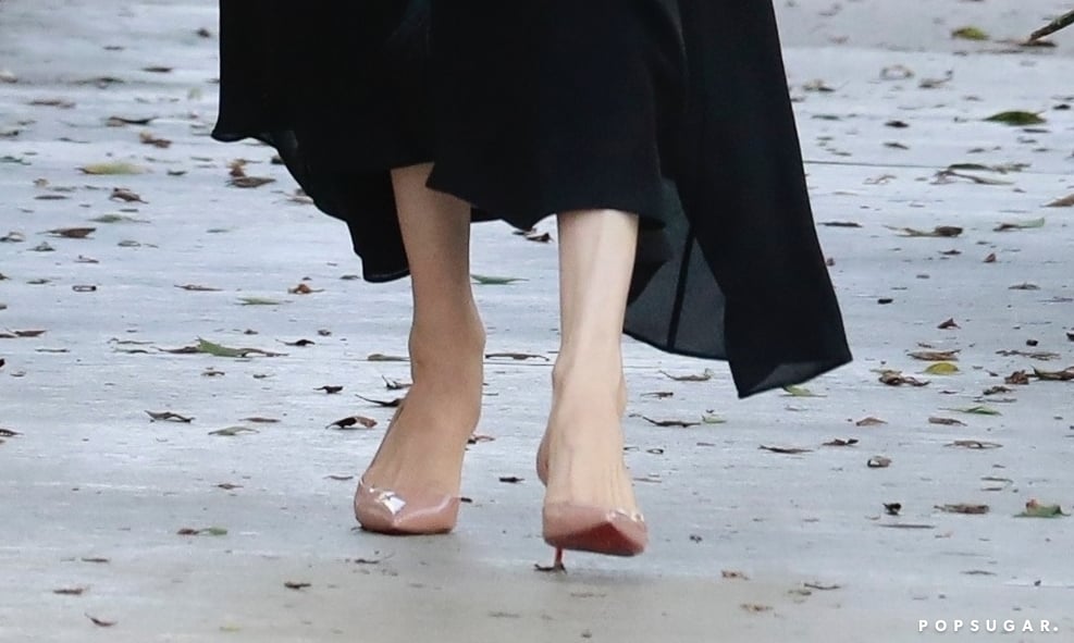 Angelina Jolie Black Lace Dress August 2018