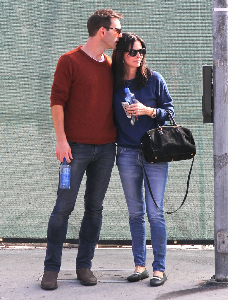 Couurteney Cox and Johnny McDaid showed PDA in West Hollywood on Tuesday.