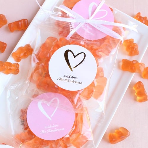 Personalized Champagne Gummy Bear Packets