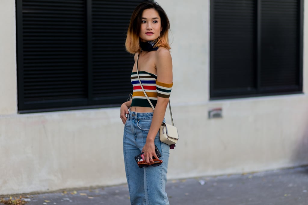 Try Out a Bandana With an Off-the-Shoulder Shirt Try Out a Bandana With an Off-the-Shoulder Shirt