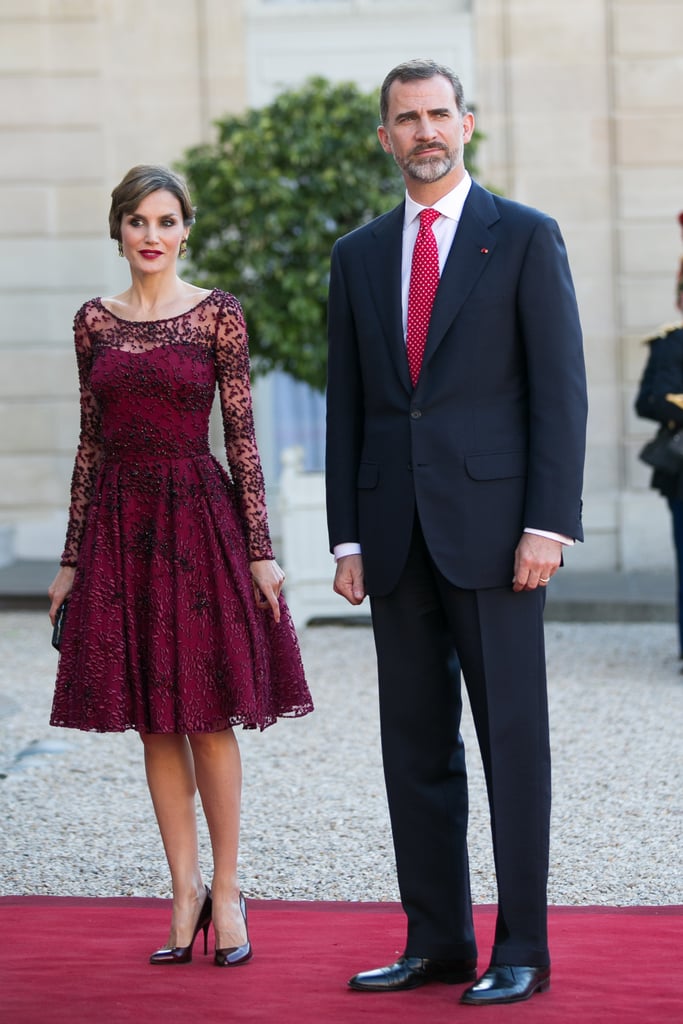 Queen Letizia Burgundy Dress | POPSUGAR Latina