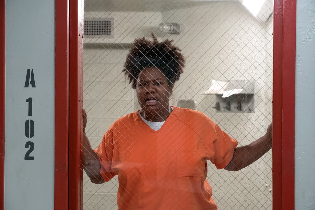 Cindy (Adrienne C. Moore) does not look pleased with her new cell, that's for sure.