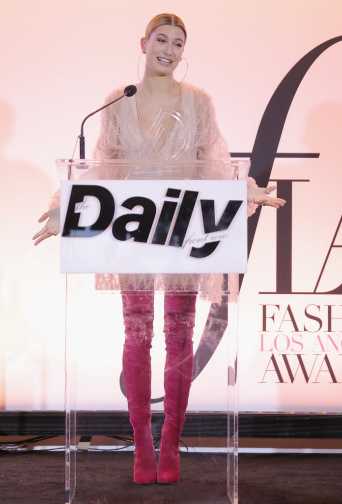 Hailey Baldwin Fendi Boots at Daily Front Row Awards 2017